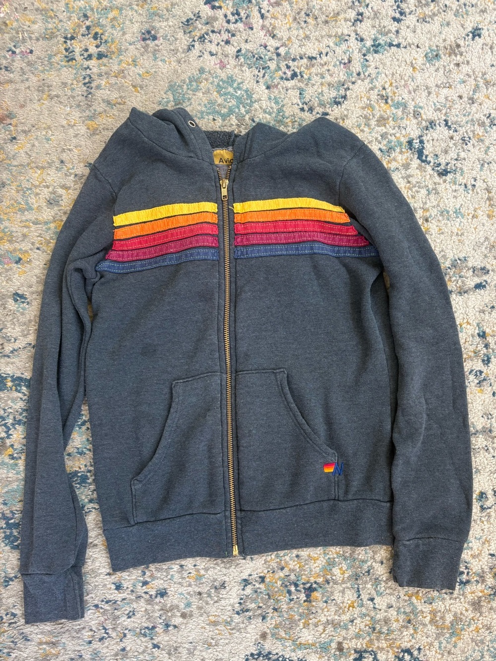 KID'S 5 STRIPE HOODIE - CHARCOAL
